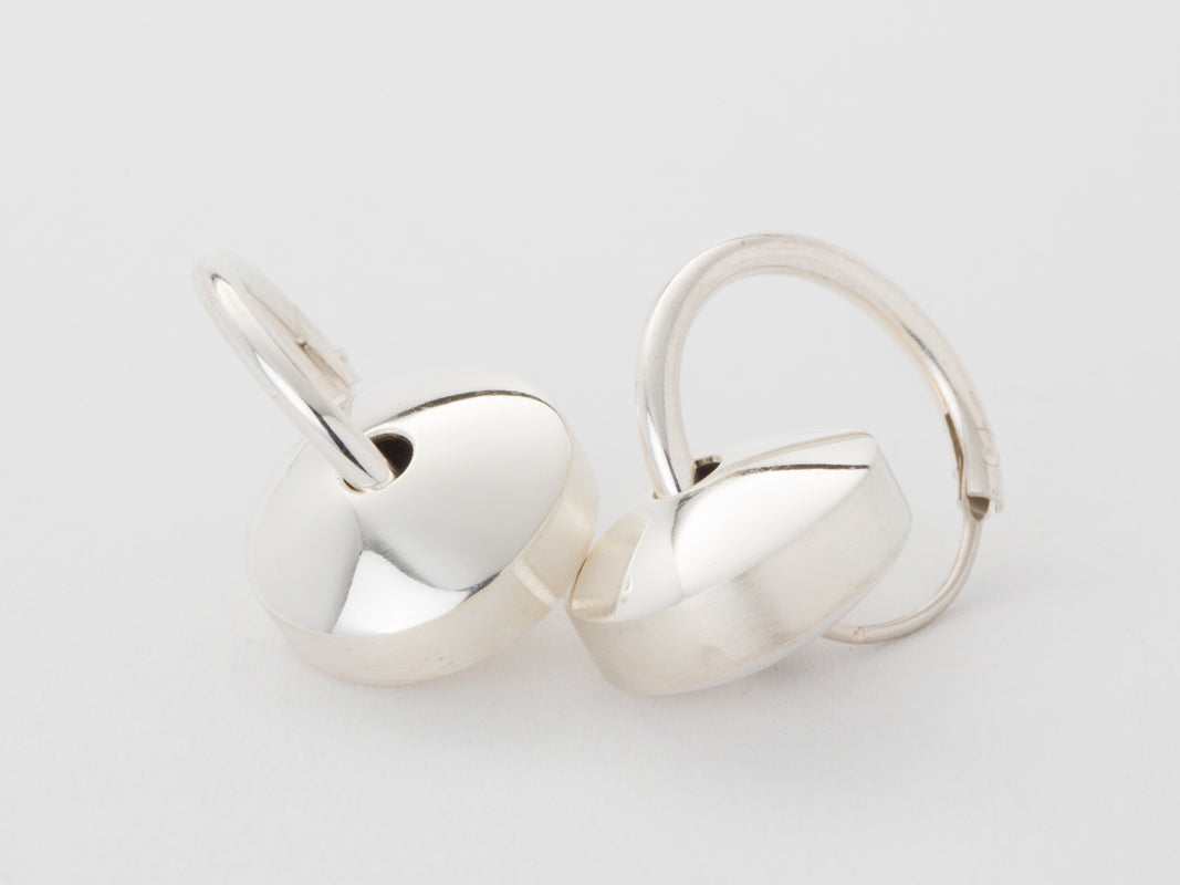 Silver Dome Tri Earrings With Matt Finish