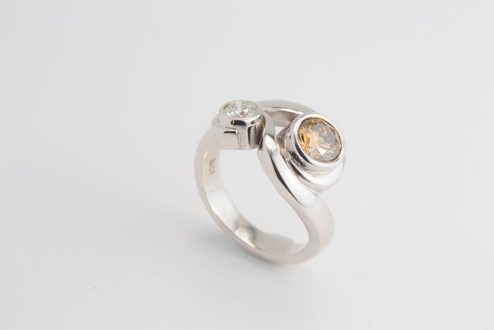 Champagne Diamond Engagement Ring