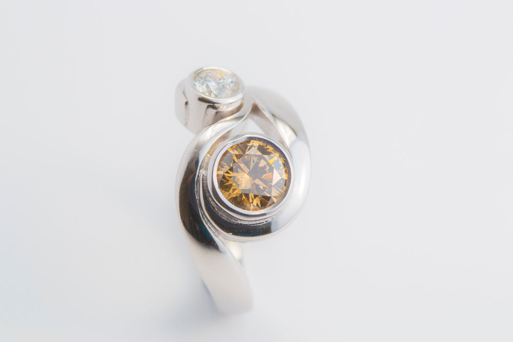 Champagne Diamond Engagement Ring