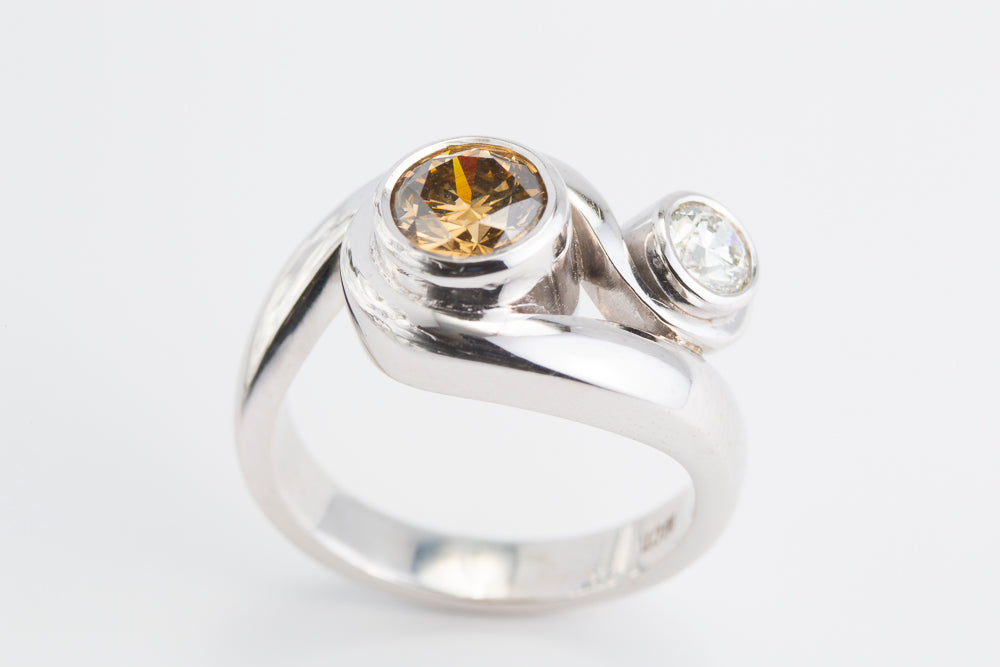 Champagne Diamond Engagement Ring