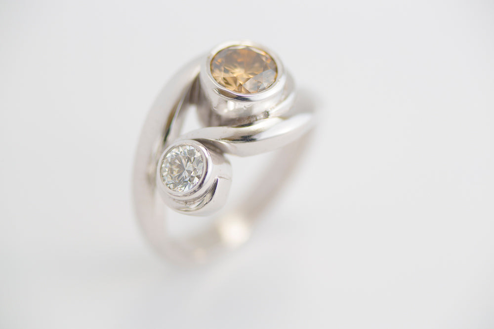 Champagne Diamond Engagement Ring