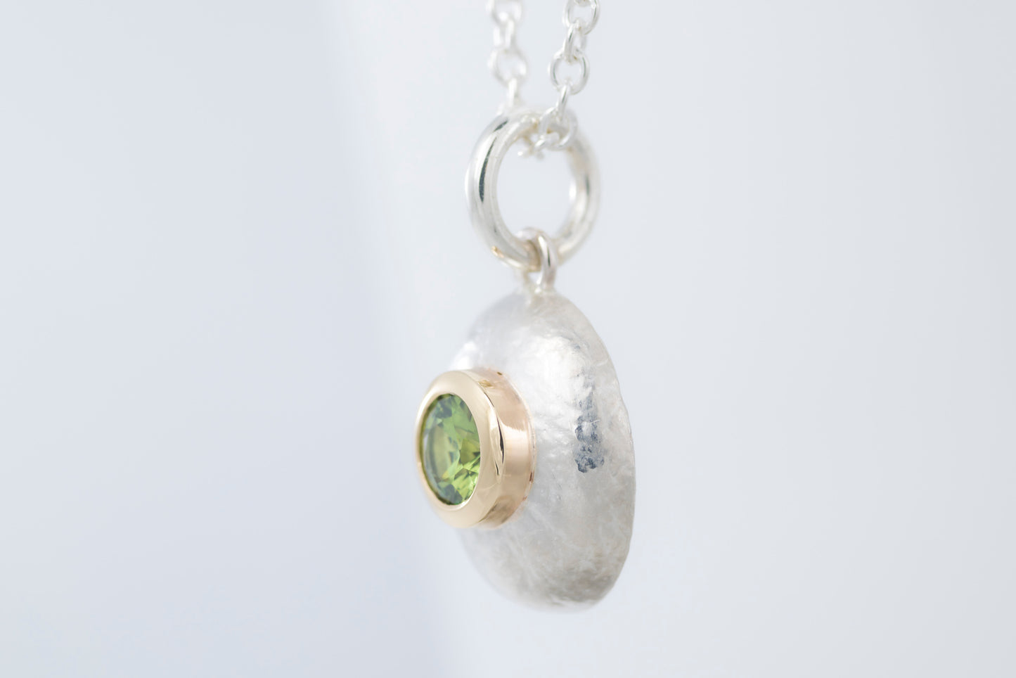 Green Sapphire Pebble Pendant