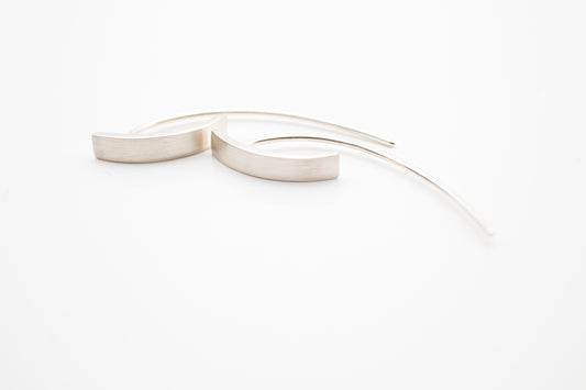 Curved Sterling Silver Earrings