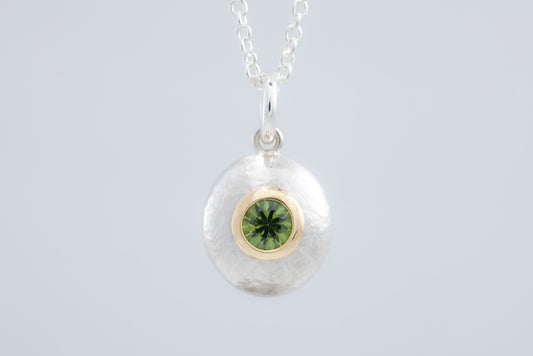 Green Sapphire Pebble Pendant