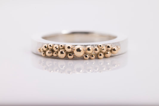 Silver & Gold Granule Ring