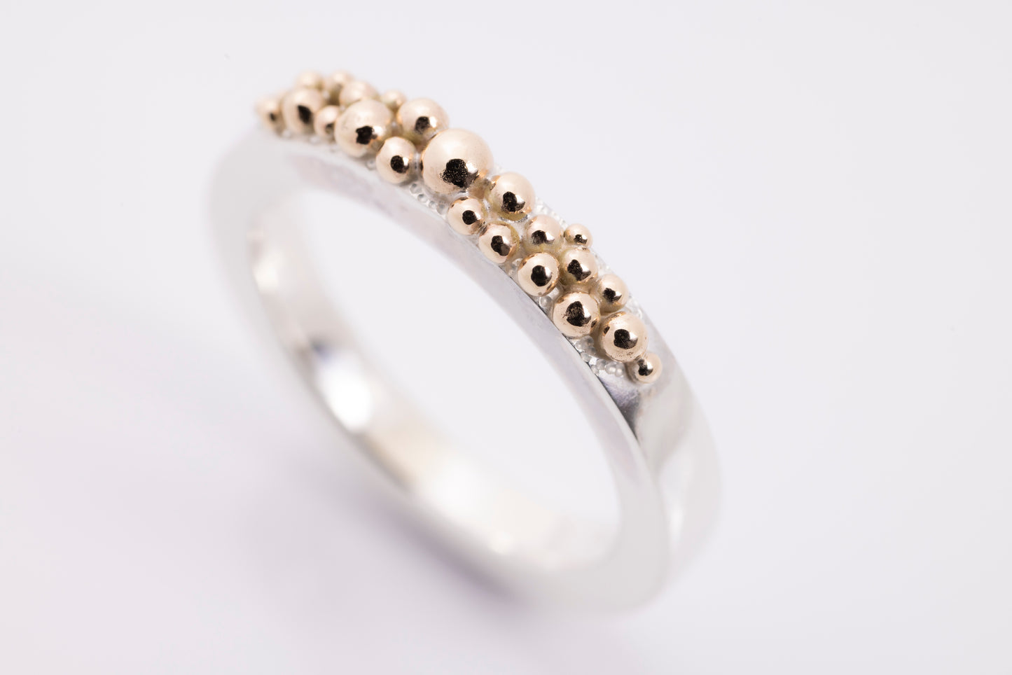 Silver & Gold Granule Ring