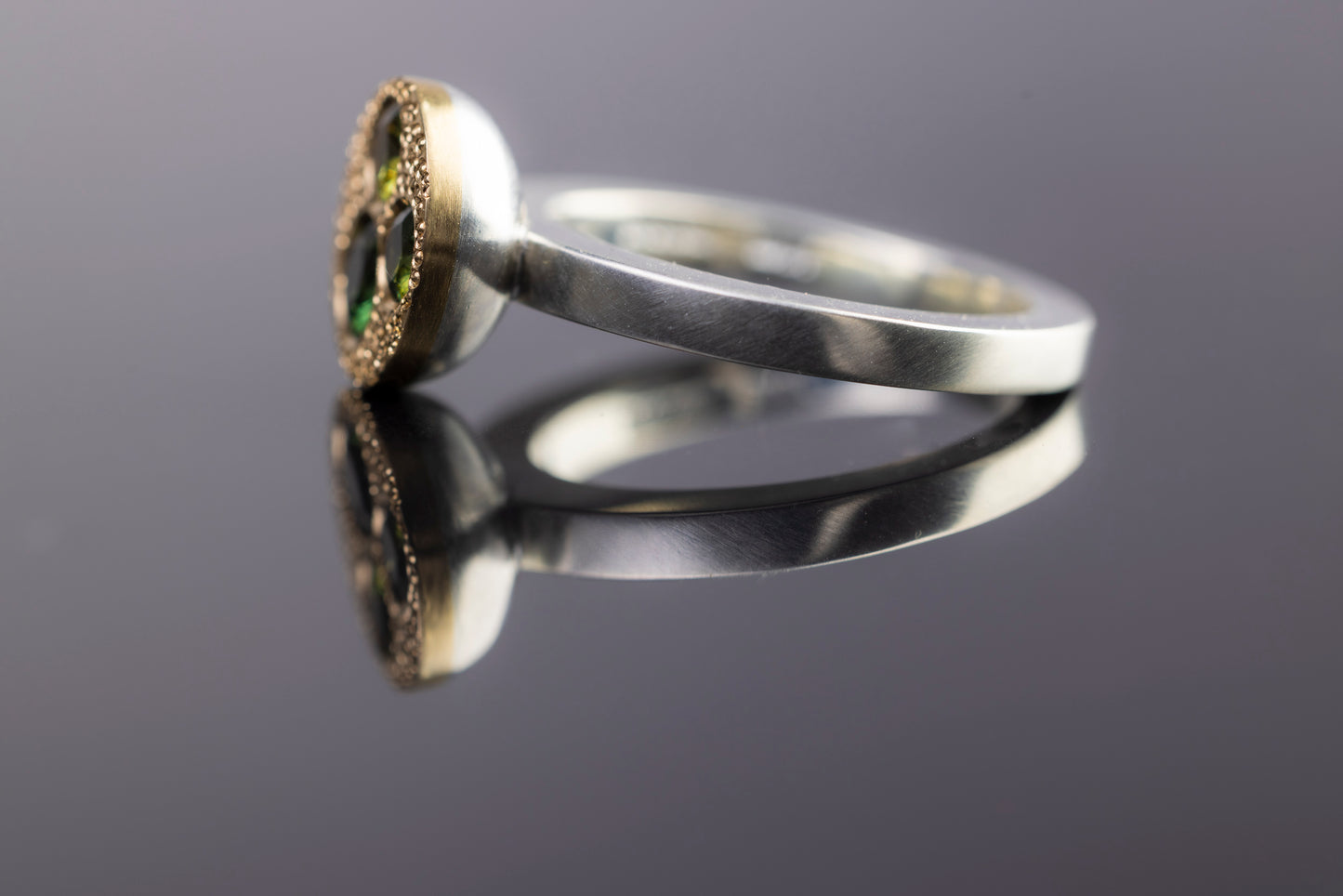 Tri Green Sapphire Ring